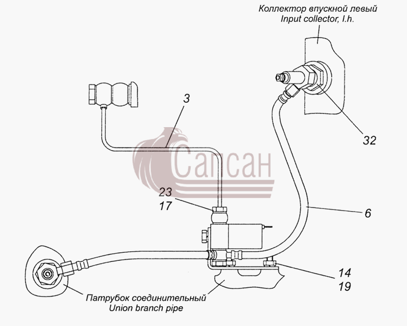 7482.1022800-10 Установка магнитного клапанаКамАЗ 6520 (Euro-2, 3)